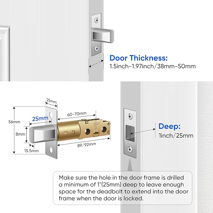 Fingerprint Smart Door Lock, Keyless Entry Deadbolt, Electronic Biometric