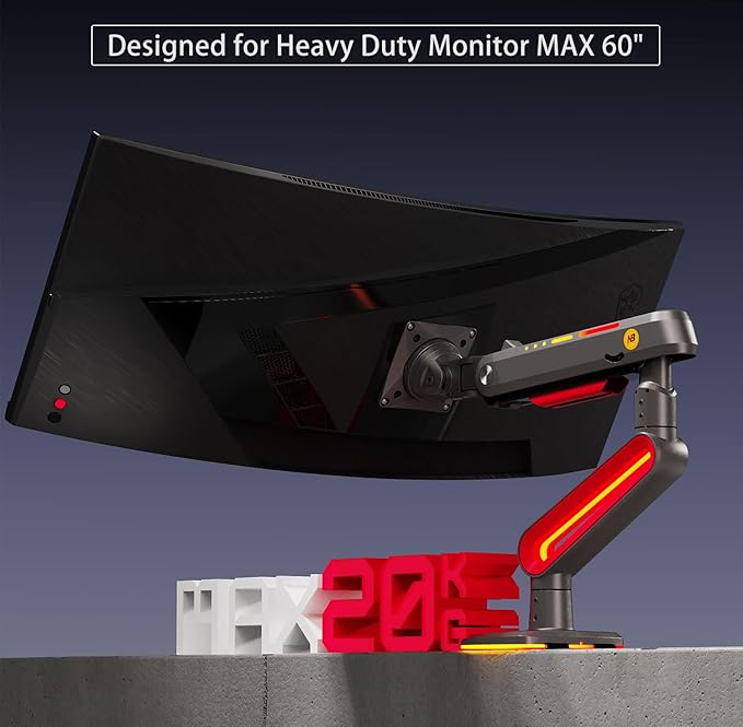 NB Designer Gaming Monitor Arm for 32 to 60 Inches Screen, Load up to 20 kg