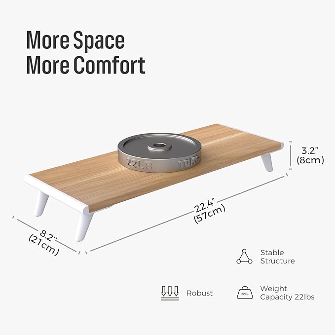 loukin Monitor Stand Riser for Desk, 22.4" x 8.3" Larger Computer S...