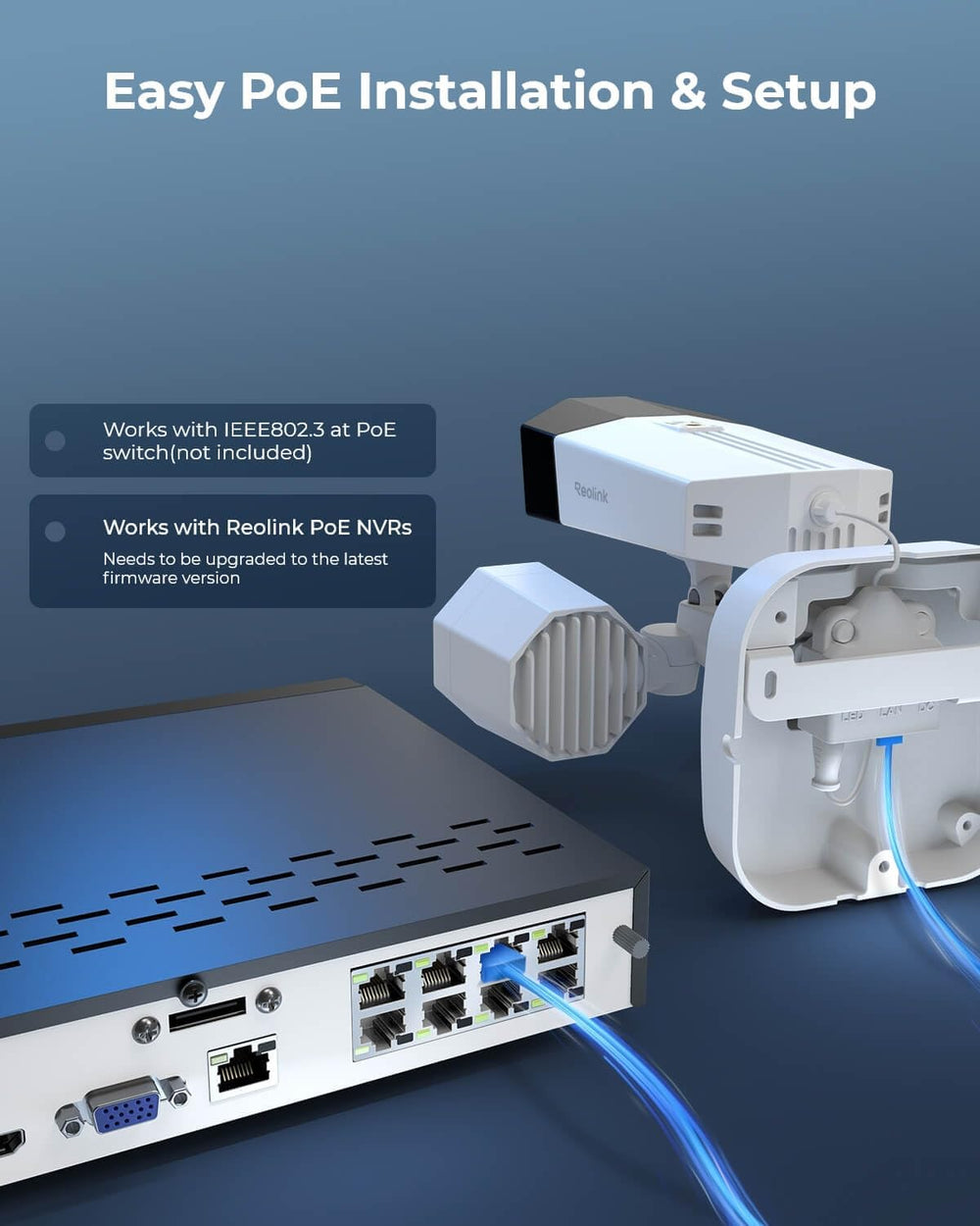 REOLINK 4K PoE Security Camera Duo Floodlight PoE, 180° Ultra-Wide Angle