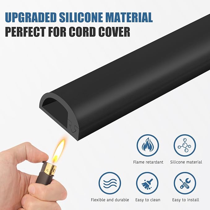 Silicone Wall Wire Hider, Side Open Wire Covers