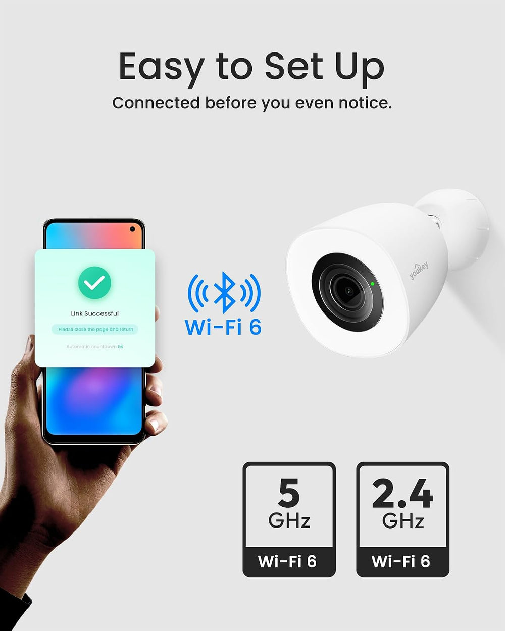 youkey 2.5K Outdoor Security Camera, Color24 Daylike Clarity at Night
