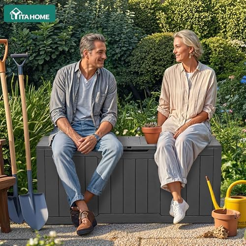 YITAHOME 80 Gallon Resin Deck Box