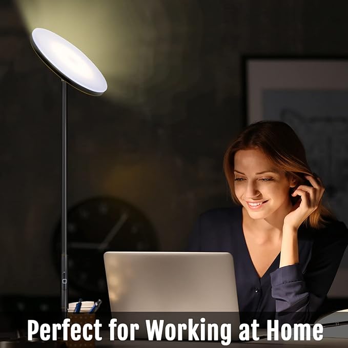 JOOFO Floor Lamp, 30W/2400LM Sky LED Modern Torchiere 3 Color Temperatures
