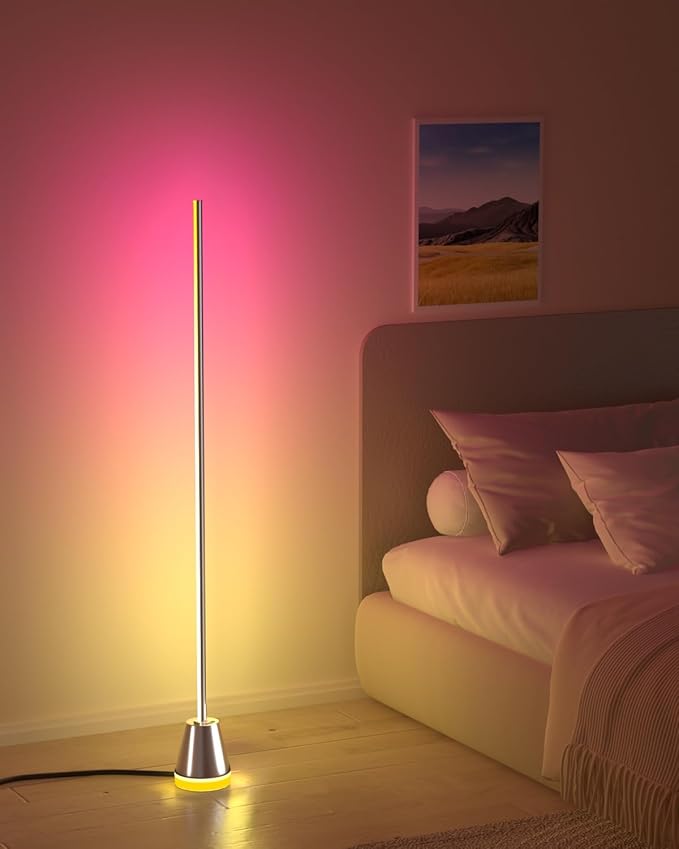 Keepsmile Smart RGB LED Corner Floor Lamp, Bright Standing Lamps