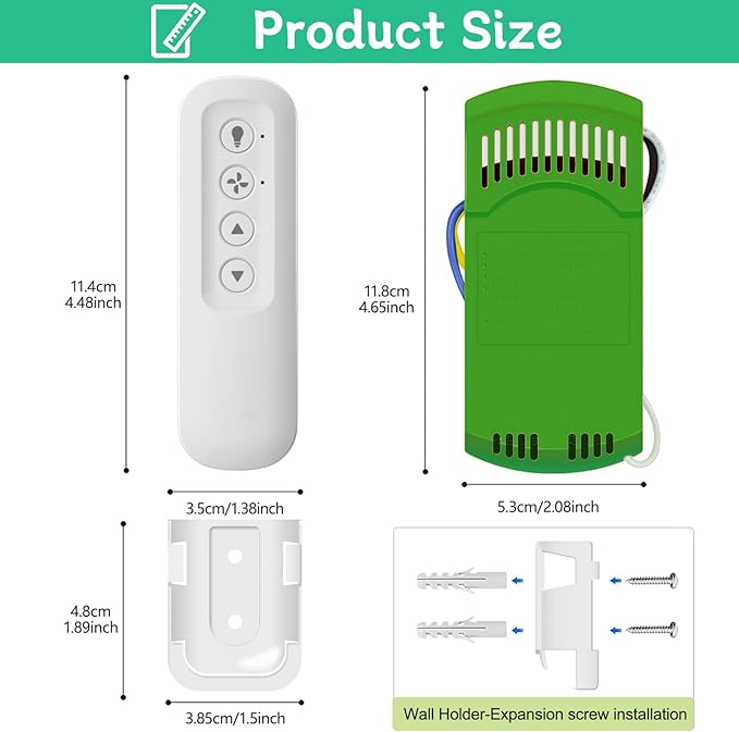 Replacement for Ceiling Fan Remote Control Kit