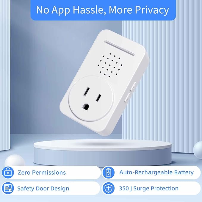 Power Failure Alarm WiFi with 4 Email Addresses, Loud 120dB Smart Power Outage