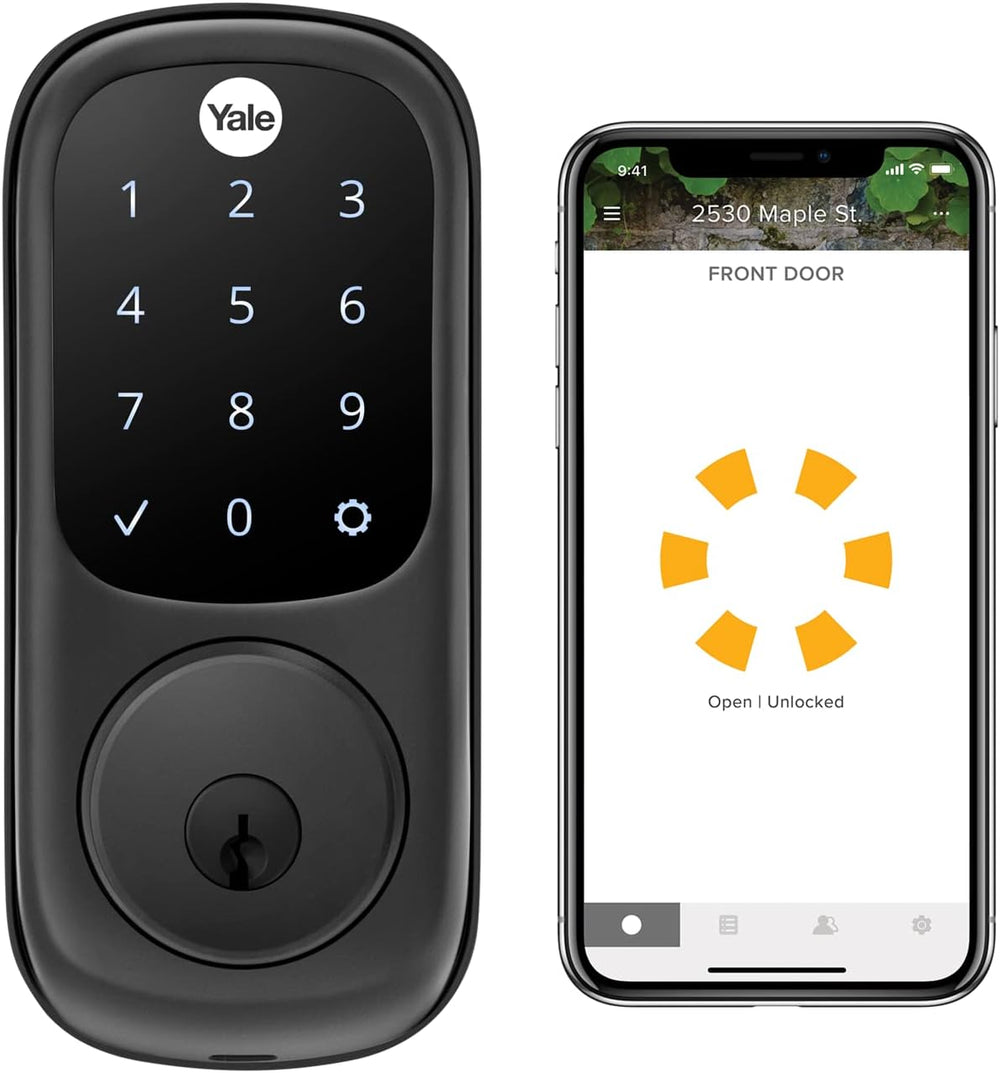 Yale Assure Lock Touchscreen Deadbolt with Wi-Fi, Black Suede