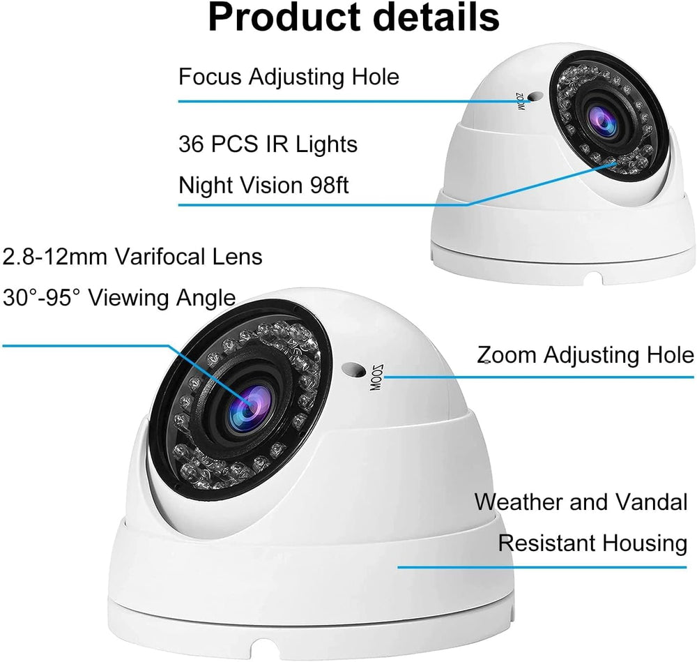 Anpviz 2MP Analog CCTV Camera 1080P HD 4-in-1(TVI/AHD/CVI/960H CVBS)