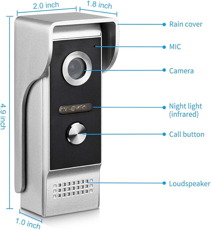 AMOCAM Upgrade Versions 2 Units Apartment Intercom System 7 inch Touch Monitor