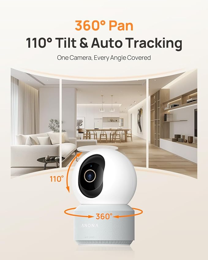 Anona 4K UHD Indoor Camera, Pet/Dog/Baby Security Camera (4 Pack)