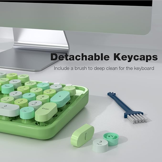 MOFII Wireless Keyboard and Mouse Combo, 2.4GHz Retro Full Size Typewriter