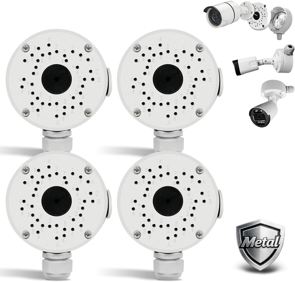 Metal Aluminum IP66 Waterproof Bullet Security Camera Junction Box, 4Pack