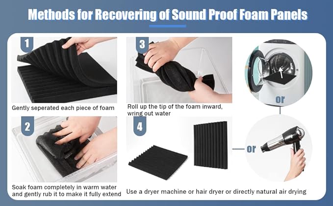 50 Pack Acoustic Foam Panels 1" X 12" X 12" Wedge Soundproof S...
