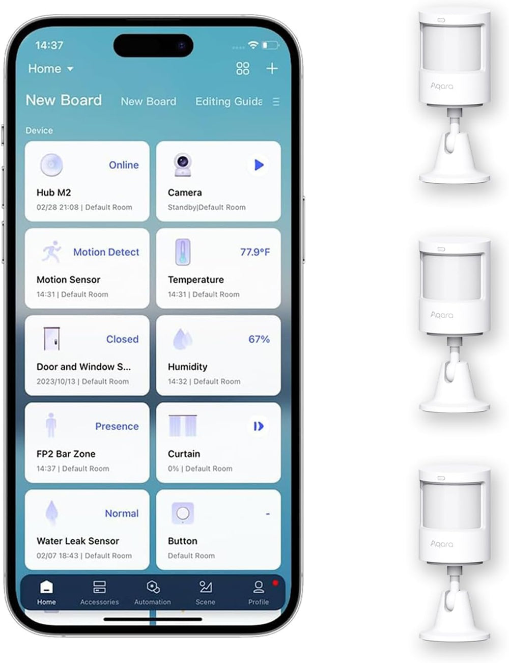 Aqara Zigbee Motion Sensor P1 3 Pack, Smart Motion Detector