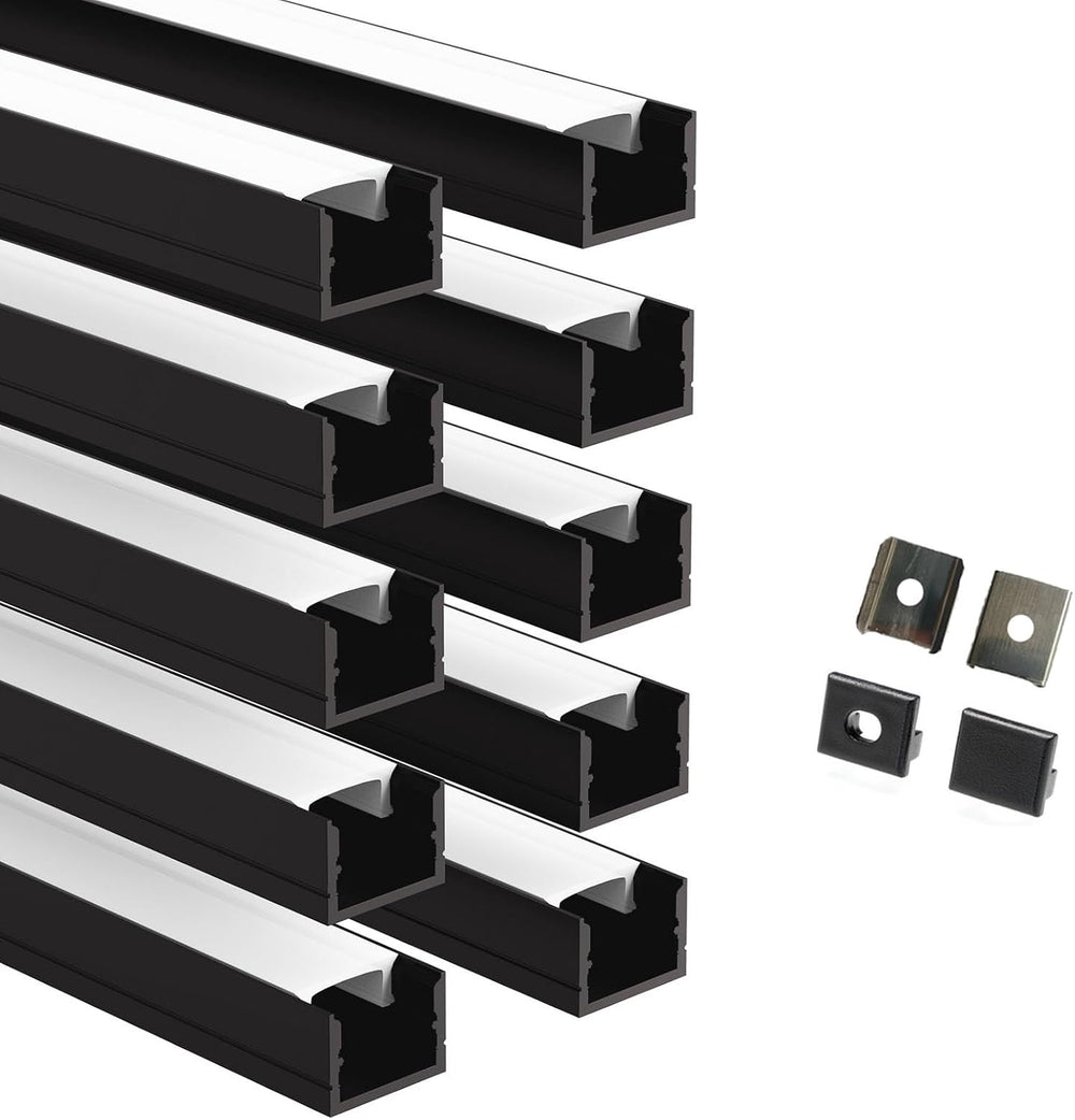 Besseto 10 Pack LED Aluminum Channel