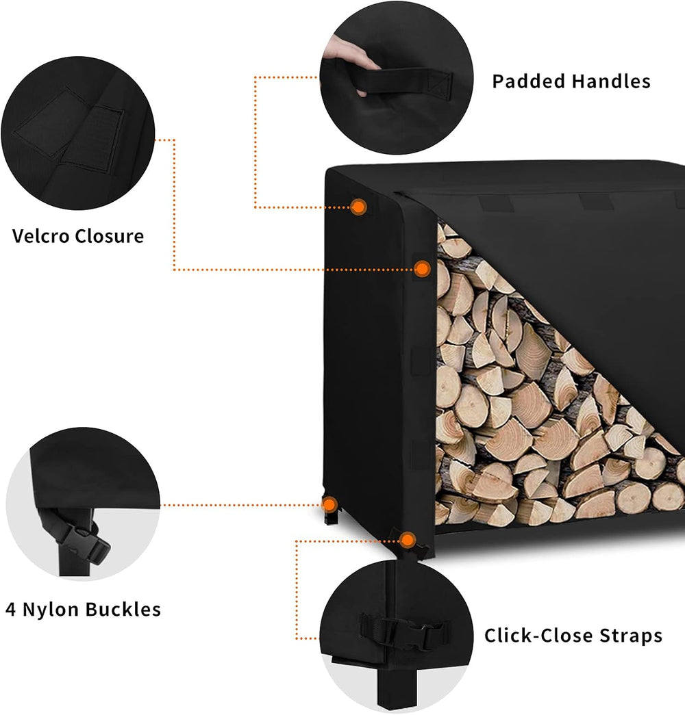 Easy-Going 4 Feet Outdoor Log Rack Cover Waterproof Weatherproof Firewood Cov...