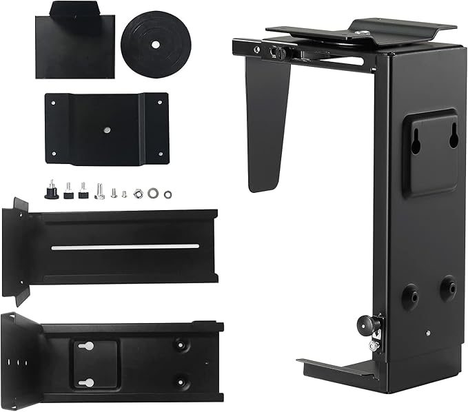 Pholiten Under Desk CPU Mount, Universal PC Wall Mount, 3.94 to 11.61 inch Wide