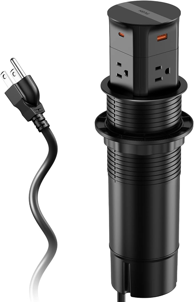 Pop up Outlet for Countertop, PD 20W USB C Fast Charging, 3.15" Desk Gro...