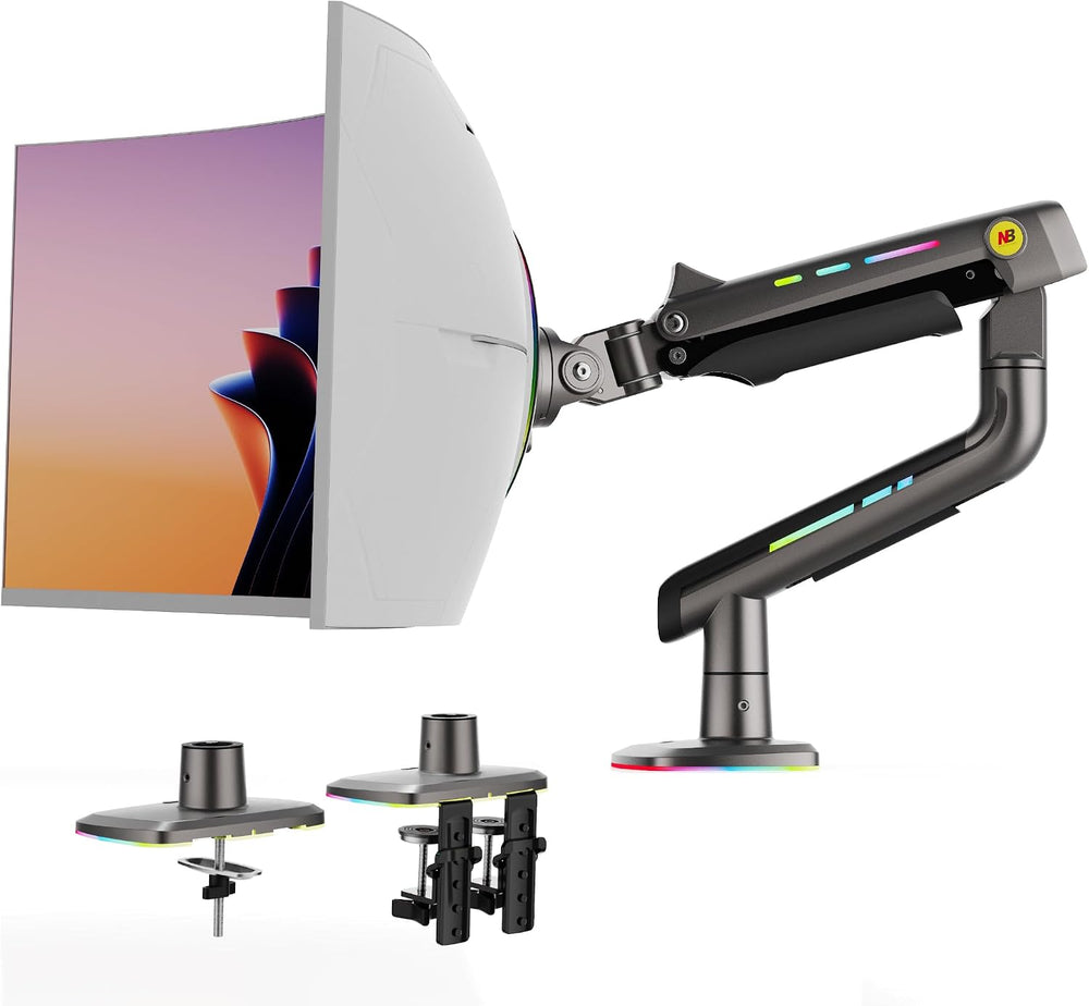 NB Gaming Monitor Arm for Screen up to 60 inches, Holds 44 lbs, VESA 75/100
