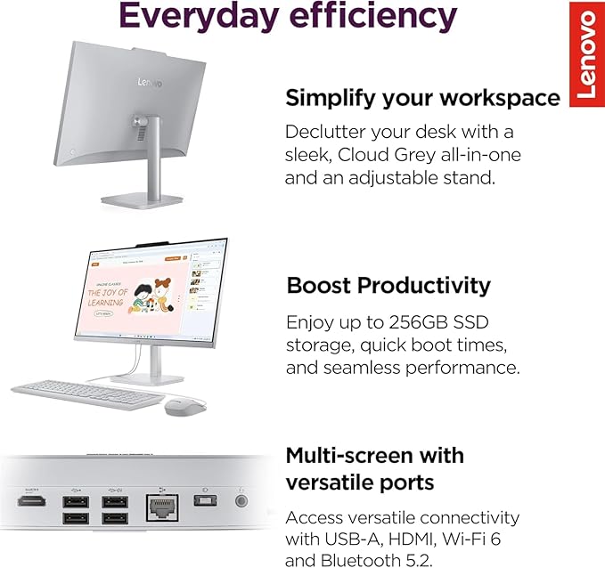 Lenovo IdeaCentre 24" FHD All-in-One Desktop Computer