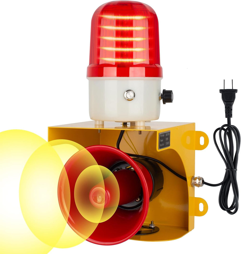kbaoele AC110V Industrial Siren Alarm Strobe Light-120dB Loud Horn&Waterp...