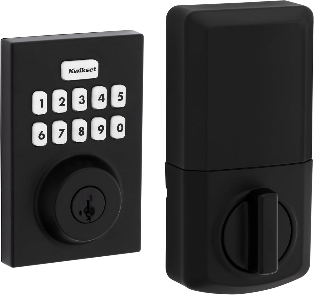 Kwikset Powerbolt 250 10-Button Keypad Matte Black Contemporary Electronic De...