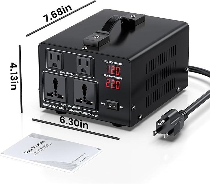 1000W Voltage Converter Transformer Step Up 110V/120V to220V/240V or Step Down