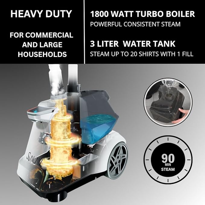 SALAV Heavy Duty Commercial Full-Size Garment Steamer
