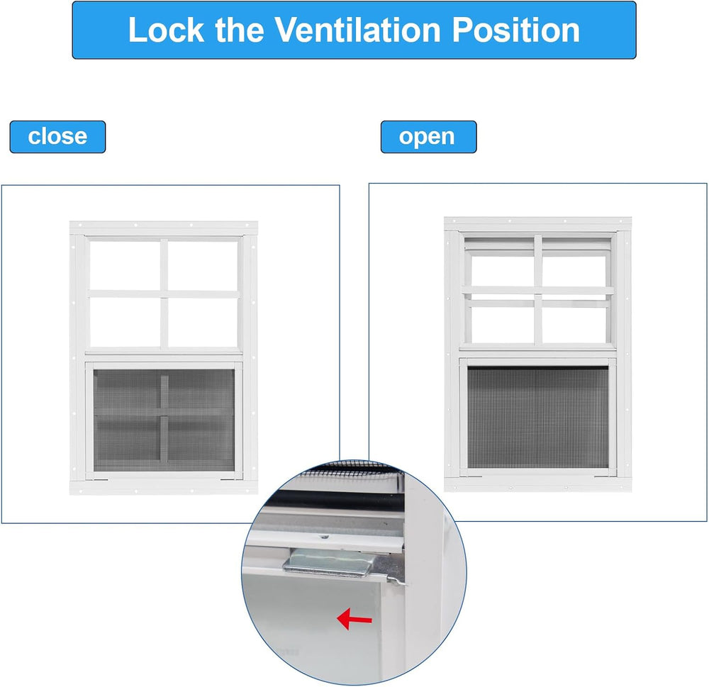 NeatiEase Upgraded Shed Windows 2 Pack, 30" x 30" Windows with Temp...