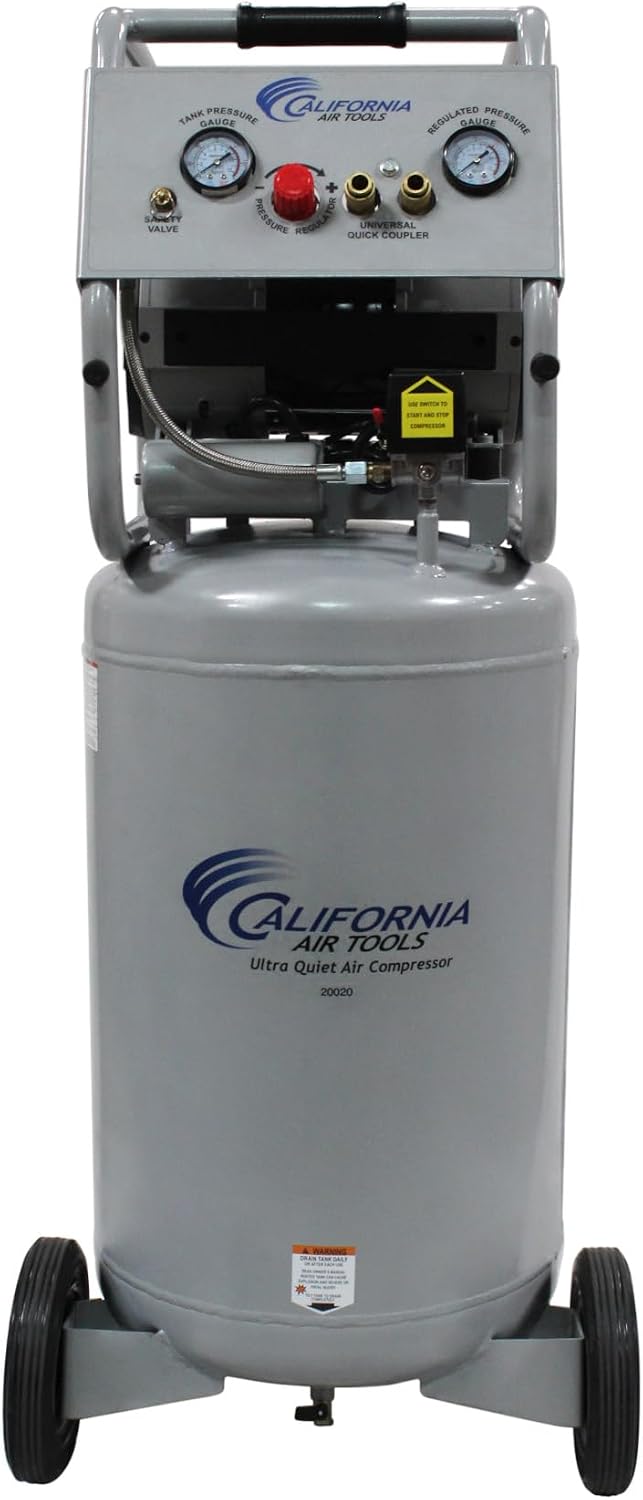 California Air Tools 20020 2.0 HP Ultra Quiet and Oil-Free Air Compressor wit...