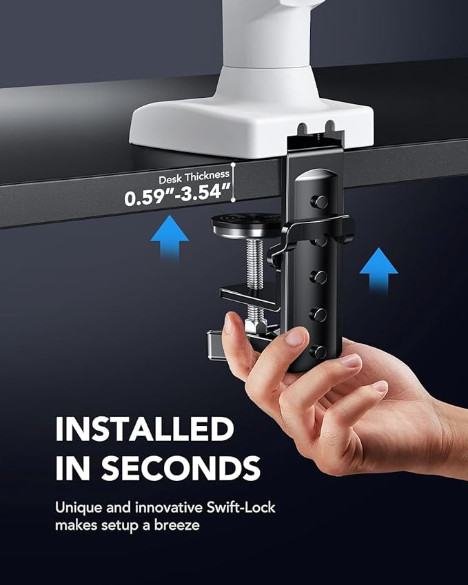 HUANUO Single Monitor Mount, 13 to 32 Inch Gas Spring Monitor Arm, Adjustable