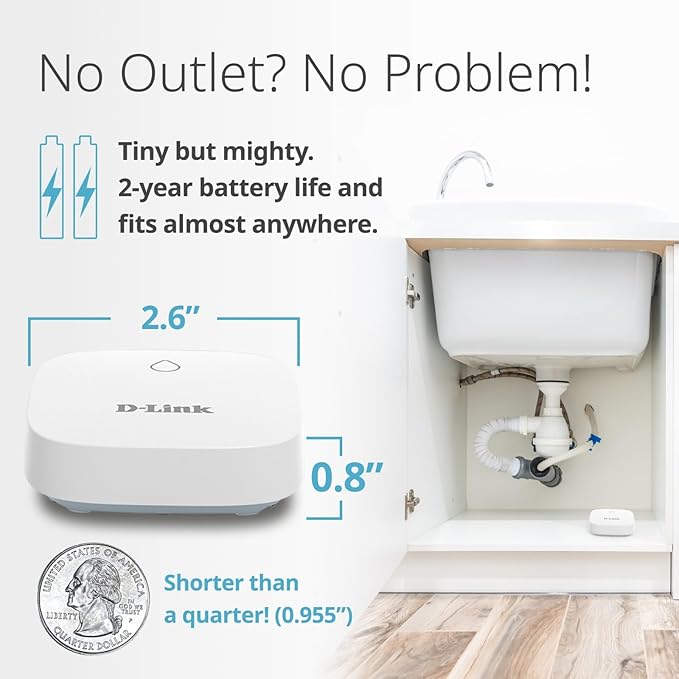 D-Link Next-Gen WiFi Water Leak Detector Starter Kit