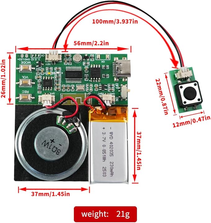Bluetooth & MIC Recording Audio Sound Module, 8MB Voice Chips
