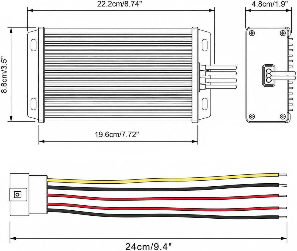 Pro Chaser DC-DC 72V 60V 48V Volt Voltage to 12V Step Down Voltage Reducer