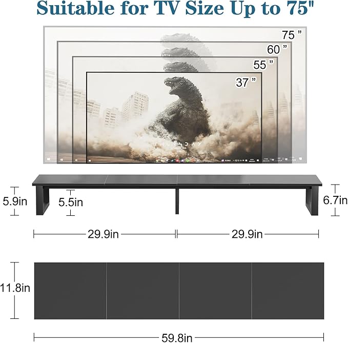 aboxoo 59" Large TV Riser Stand