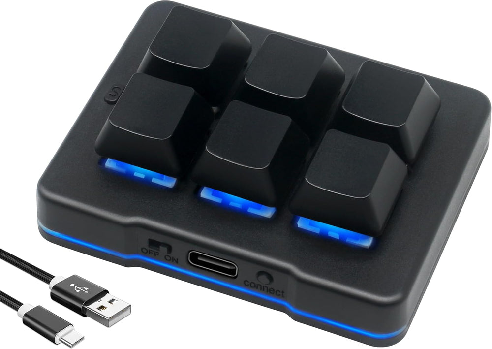 6 Key Mini Keypad Wireless USB Mechanical Gaming Macro Keyboard Customized Pr...