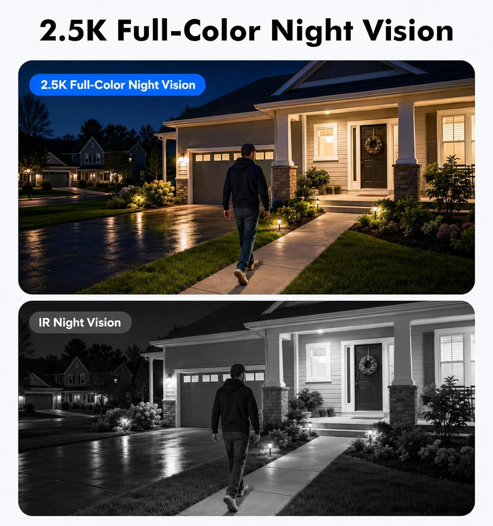 2.5K Outdoor WiFi Security Camera, Plug-in, 360° PTZ Auto Tracking