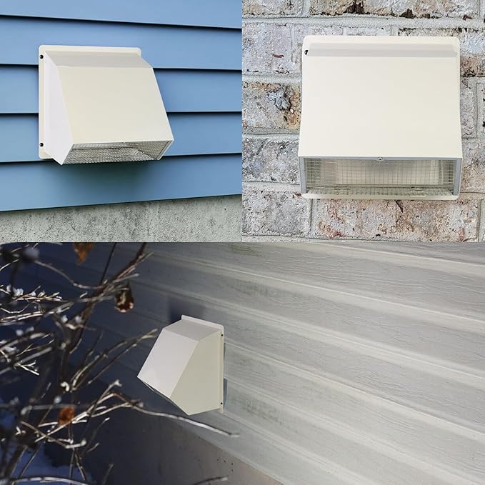 12 Inch Hooded Wall Vent with Screen and Damper, Outdoor Wall Exhaust Vent