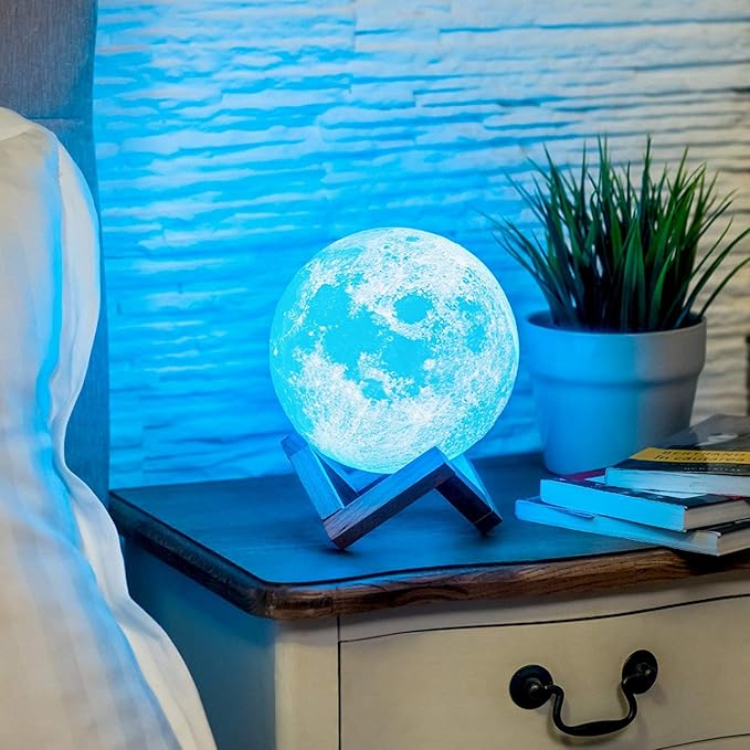 PRUGNA Moon Lamp, 1200mAh Ultra-Long Endurance Night Light, 7.1" 16 Colo...