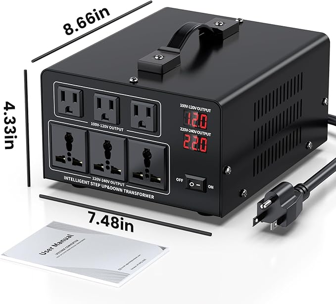 3000W Voltage Converter Transformer Step Up 110V/120V to220V/240V or Step Down