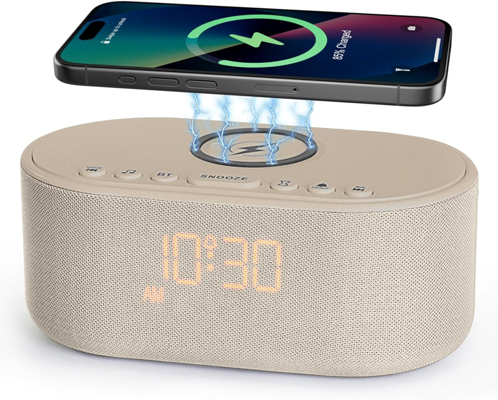 Sound Machine Alarm Clock for Bedrooms: Bluetooth 10W Stereo Sound Speaker