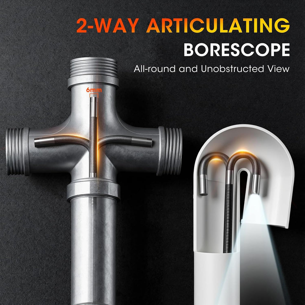 Articulating Borescope Camera with Light for Automotive & Engine Inspection