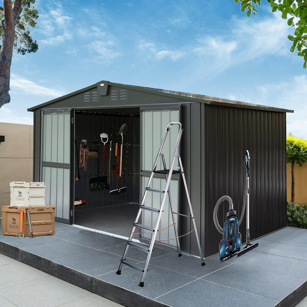 Domi Outdoor Storage Shed 10x8 FT, Metal Shed Storage House with Lockable Dou...