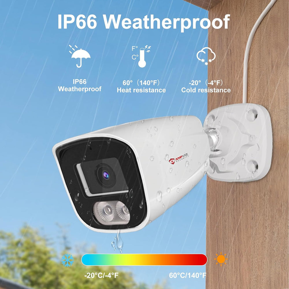 Anpviz 4MP PoE Security IP Bullet Camera with Microphone/Audio Outdoor