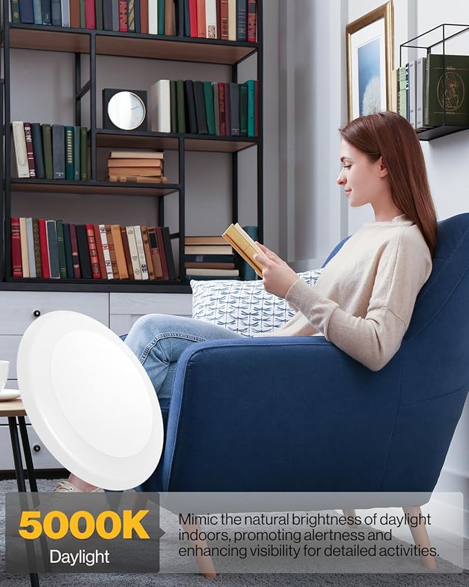 Sunco 48 Pack LED Disc Lights Ceiling 6 Inch, Flush Mount Disk Light, Recessed