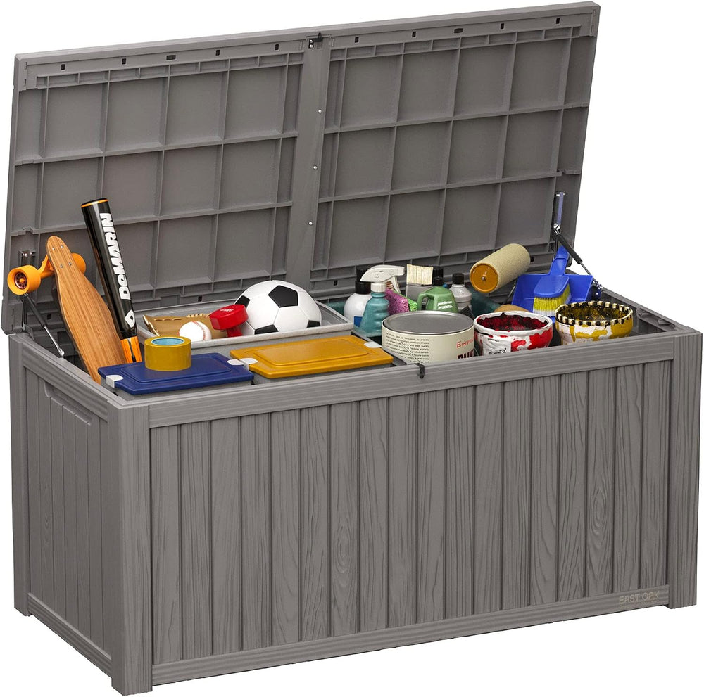EAST OAK Outdoor Storage Box, 180 Gallon Deck Box, Large Resin Storage Bin fo...