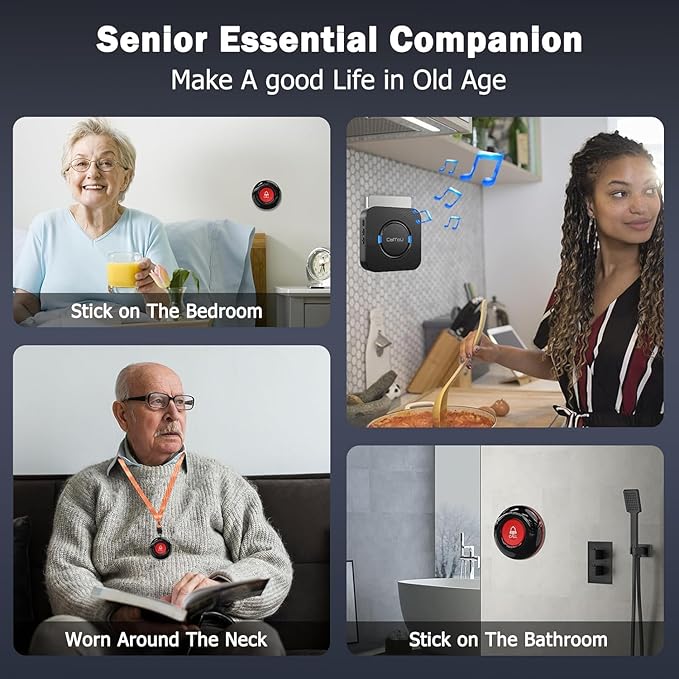 CallToU Caregiver Pager Alert Button Intercoms Wireless