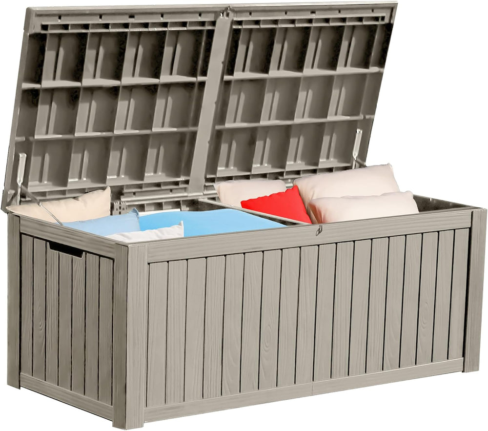 YITAHOME 180 Gallon Large Outdoor Storage XL Deck Box w/Divider for Patio