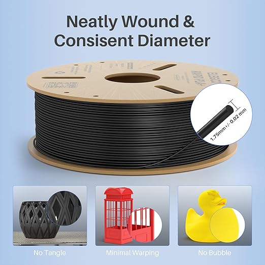ELEGOO Rapid PLA Plus Filament 1.75mm Black & White 4KG, PLA+ 3D Printer